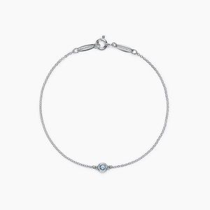tiffany’s sterling silver color by the yard bracelet with an aquamarine pendant